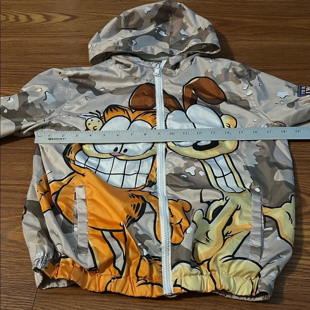 GARFIELD Boys Girls Light Weight Hooded JACKET Coat‎ Hoodie Size 14 HTF Linned